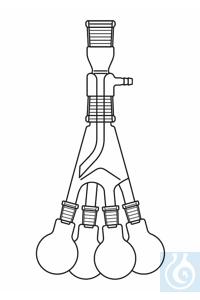 Distilling receiver, Bredt, 100 ml, socket NS 14/23, vertical type, complete with vertical vacuum...