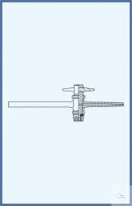 Stopcock for burette NS 12,5, tip dia 0,8 - 0,9 mm PTFE