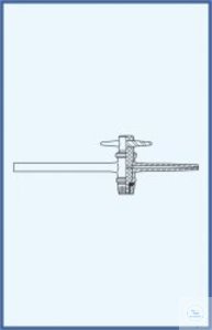 Robinet pour burette NS12,5, punt dia 0,8 - 0,9 mm PTFE