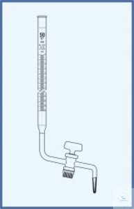 Burette 50 ml avec robinet latéral en verre, classe A