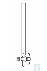 Chromatografie kolom 400 mm vulhoogte, inwendige diameter I-Ø 20 mm PTFE kraan, met inkepingen...