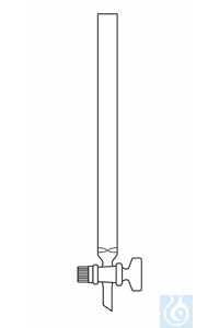 Chromatographie-Säule 400 mm länge (Füllhöhe), Innendurchmesser I-Ø 20 mm Glashahn, mit Einstichen