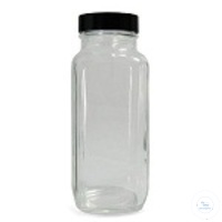 16oz Clear Square 48-400 Black Polypropylene Cap and Teflon Disc attached ITEM# GLC-01360Case =...