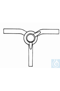 Stopcock acc. to Czako, angled side arms 120° - with PTFE-plug, NS 18,8/4, side arms 10 mm,...