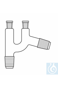 Tête de distillation, Claisen, 2 x rodage femelle NS 14, 2 x rodage mâle NS 29, verre Duran...