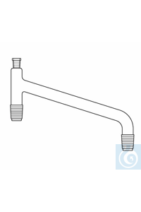 Pont de distillation L: 200 mm, rodage femelle NS 14, 2 x rodage mâle NS 14, verre Duran...