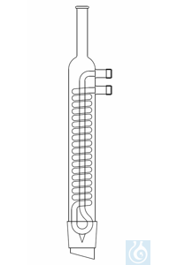 Dimroth condenser with water connection thread GL 14, cone NS 71/51, for soxhlet extractor 1000...