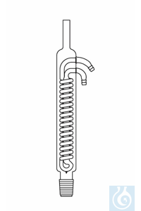 Dimroth koeler L: 200 mm, kern NS 29, met glazen slangeneinden, Duran borosilicaatglas 3.3