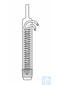 Dimroth condenser L: 300 mm, cone NS 45, double spiral, with glass olives, Duran borosilicate...