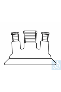 Three neck lid, flat flange, DN 120, centre:  NS 29, side:  2 x NS 29, angled