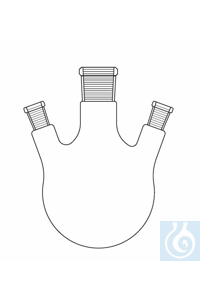 Driehalskolven met NS, schuin, inhoud 500 ml, middenhals NS 29/32, zijhalzen schuin NS 19/26,...