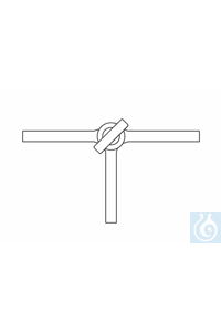 Stopcock three-way (T-Bore) - with glass-plug, NS 18,8/4, side arms 10 mm, borosilicate glass 3.3