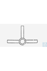 Dreiweg(T)-Hahn NS -geschliffen ohne Küken, NS 14,5/2,5, Ansätze 8 mm, Borosilikatglas 3.3