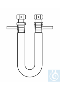 U-Trockenrohr L: 100 mm, NS 14 Rillenstopfen, Rohr ID: 13 mm, seitliche Schlaucholiven,...