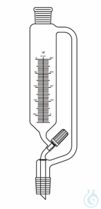 Ampoule à addition cylindrique 1000 ml, RN 29/32 vanne pointeau en PTFE, avec tube d'équilibrage,...
