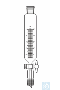 Tropftrichter 100 ml, NS 29/32 PTFE Küken, ohne Druckausgleich, graduiert