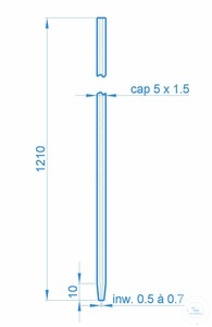 Fia buisje (kolom) capillair diameter5 x 1,5 x 1200 mm met punt vgl. ASTM D...