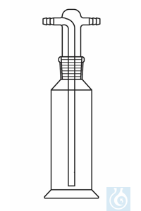 Gas washing bottle 100 ml, NS 29, without filter disc, complete with head