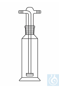 Gaswaschflasche 1000 ml, NS 29, Filterplatte Por.1, komplett mit Aufsatz