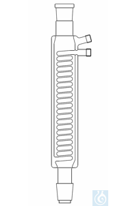 Intensivkühler Wasseranschluss GL14, Kern und Hülse NS 29/32, Länge 500 mm, Borosilikatglas 3,3