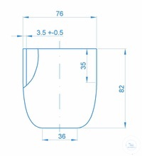 Tiegel aus Quarzglas, Quarzgut (Weiß, opak) 200 ml Durchmesser 76 x hohe 82