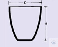 Tiegel in Quarzglas, hohe Form 50 ml, Durchmesser 51 x hohe 51