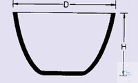 Crucible in clear fused quartz, low form 25 ml, diameter 47 x height 28