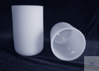 Quartz crucible, white opaque, diameter 125 +- 3 x height 200 +-3, with flat bottom, inside flame...