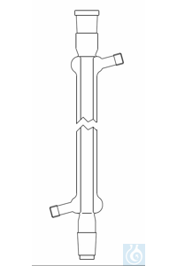 Réfrigérant de Liebig avec filetage, pas de vis GL 14, rodage mâle et femelle NS 24/29, longueur...
