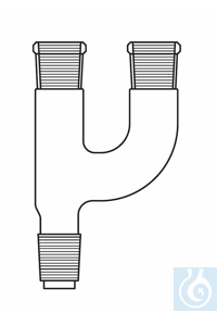 Zweihals-Aufsatz, 2 x Hülse NS 14 parallel, Kern NS 14, Duran Borosilikatglas 3.3