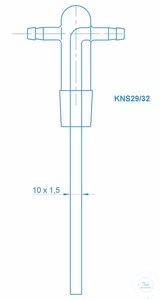 Opzet voor standaard wasfles zonder filter vgl. Drechsel, KNS 29 met 2 x slangeneinde dia 11,...