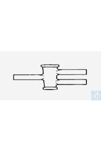 Stopcock double oblique bore -capillary- NS-ground without plug, NS 14,5/2,5 cap., side arms Ø8 /...