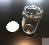 Wide neck jar in clear glass, high model 370 ml, without screw cap dia 63 (pack 32 pcs)