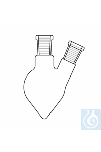 Taper shaped flask 25 ml, two necks NS 14/23, angled side neck, Duran borosilicate glass 3.3