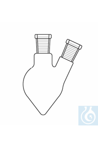 Taper shaped flask 100 ml, two necks NS 14/23, angled side neck, Duran...