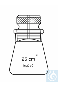 Pyknometer Hubbard 50 ml, NS 24, klasse A, nauwkeurig gekalibreerd