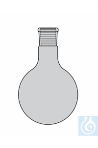 Rondbodemkolf 50 ml, slijpstuk huls NS 14/23, bruin glas, Duran borosilicaatglas 3.3