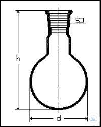 Rondbodemkolf 2000 ml met NS 45/40, helder kwartsglas