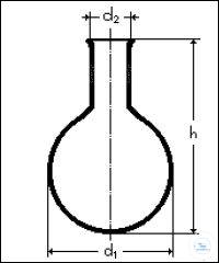 Ballon fond rond 1000 ml col étroit, verre quartz transparent