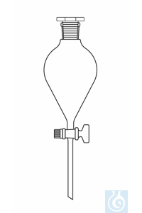 Ampoule à décanter Iso conique 50 ml avec robinet en verre RIN 12.5/2.5, RIN 19 col et bouchon en...