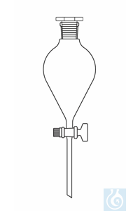 Scheitrechter ISO conisch 50 ml met glazen kraan NS 12.5/2.5, NS 19 hals en PE stop,...