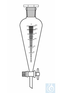 Ampoule à décanter Squibb, 1000 ml, RN 29/32, graduée, robinet avec clé en PTFE