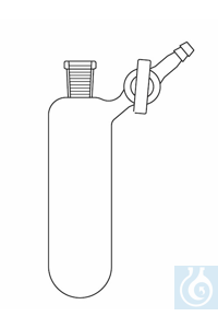 Tube d'azote à fond rond 10 ml, rodage femelle NS 14, robinet en verre latéral, verre Duran...