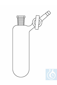 Tube d'azote à fond rond 25 ml, rodage femelle NS 14, robinet en verre latéral, verre Duran...