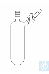 Tube d'azote à fond rond 10 ml, rodage mâle NS 14, robinet en verre latéral, verre Duran...