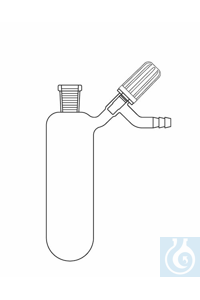 Tube d'azote à fond rond 10 ml, rodage femelle NS 14, vanne latérale, verre Duran borosilicate 3.3
