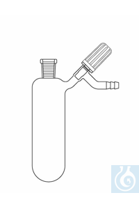 Tube d'azote à fond rond 250 ml, rodage femelle NS 14, vanne latérale, verre Duran borosilicate 3.3