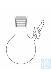 Nitrogen round bottom flask 25 ml, socket NS 14, lateral glass stopcock, Duran borosilicate glass...