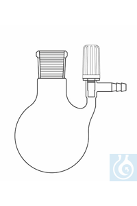 Kolf met ronde bodem voor stikstof vgl. Schlenk 100 ml, huls NS 29, zijdelingse spindelkraan,...