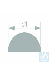 Halfronde staaf in borosilicaatglas, Simax, diameter 15,0 ±0,4 mm, verpakking 13,00 kg, 45 stuks